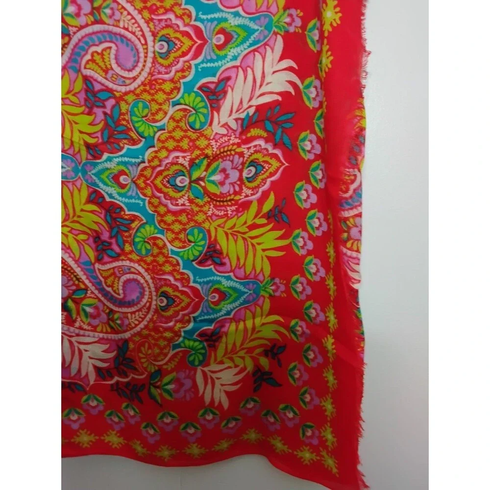 Large Orange retangle  scarf 80